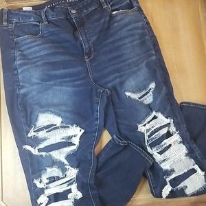 American Eagle Dark Wash Distressed Jeans